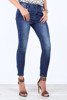 Długie, ciemnoniebieskie jeansy z kokardką Carine- Spodnie