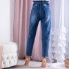 Jeansowe spodnie paperbag wysoki stan - Spodnie
