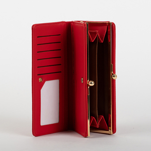 Klasyczny czerwony duży damski portfel - Akcesoria