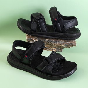 Młodzieżowe chłopięce czarne sandały na rzepy Oxymius - Obuwie