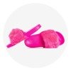 Neonowe różowe klapki z futerkiem Millie- Obuwie