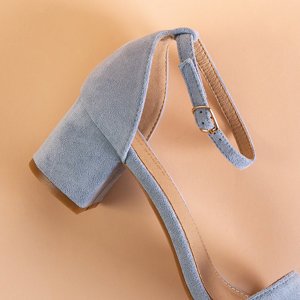 Niebieskie damskie sandały na niskim słupku Mohato - Obuwie