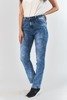 Niebieskie damskie spodnie jeansowe - Odzież