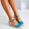 Niebieskie sandały na koturnie a'la espadryle Jorcia - Obuwie
