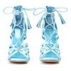 Niebieskie sandały na szpilce Nulia - Obuwie