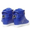 Niebieskie sneakersy na krytym koturnie - Obuwie