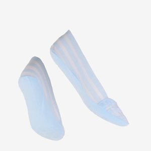 Niebieskie stopki balerinki w paseczki - Skarpetki