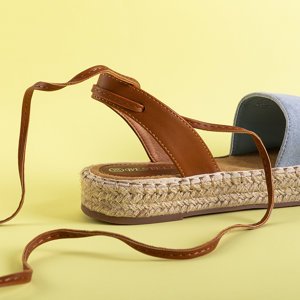 Niebieskie wiązane damskie sandały Alvina - Obuwie