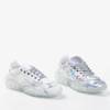 OUTLET Białe damskie sportowe buty z cekinami Polja - Obuwie