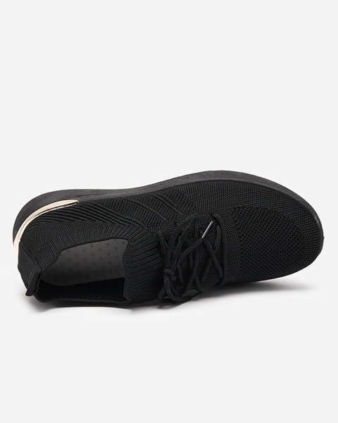 OUTLET Czarne tkaninowe sportowe buty damskie Ferroni- Obuwie