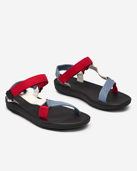 OUTLET Czerwone damskie sandały tkaninowe Ojo- Obuwie