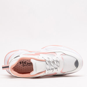 OUTLET Różowo-białe damskie buty sportowe sneakersy Krinosi - Obuwie