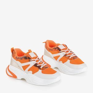 Pomarańczowe damskie sportowe buty Waks - Obuwie