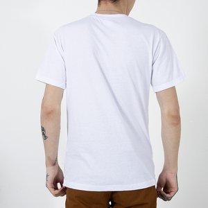 Royalfashion Biały bawełniany t-shirt męski zdobiony printem i napisem