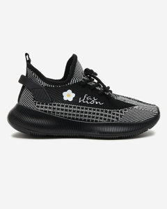 Royalfashion Czarne damskie wsuwane buty sportowe ze sznurowaniem Arinada