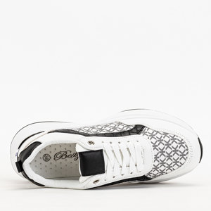 Royalfashion Czarno-białe damskie buty sportowe sneakersy Weniso