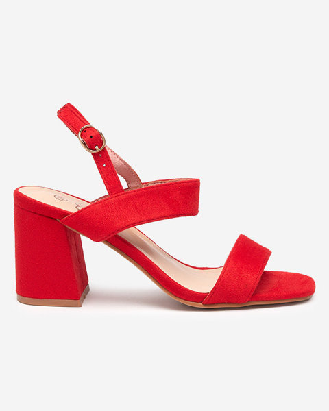 Royalfashion Damskie czerwone sandały na słupku Riddo