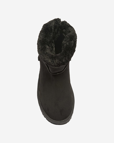 Royalfashion Damskie ocieplane eko-zamszowe buty a'la śniegowce w czarnym kolorze Xetik