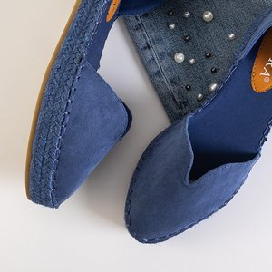 Royalfashion Niebieskie damskie sandały a'la espadryle na platformie Monata