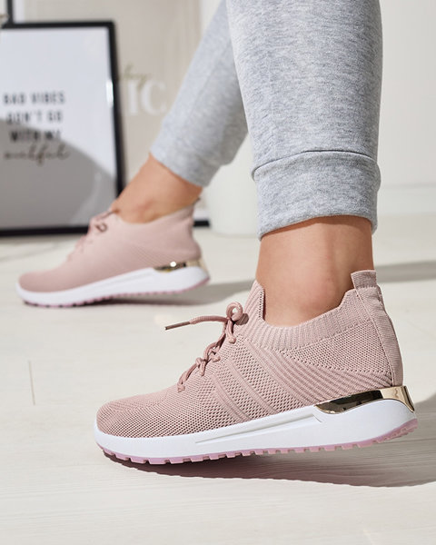 Royalfashion Różowe tkaninowe sportowe buty damskie Ferroni