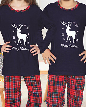 Royalfashion Świąteczna dziecięca piżama z printem