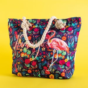 Royalfashion Wielokolorowa plażowa torba z flamingami 