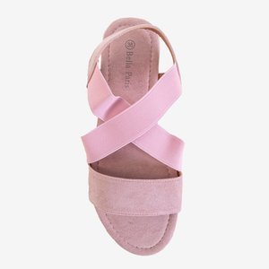 Różowe damskie sandały eko-zamszowe Wiledan - Obuwie