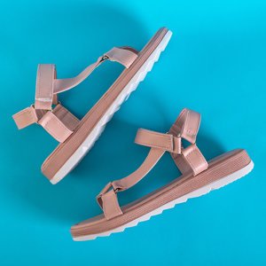 Różowe damskie sandały płaskie Adalsi - Obuwie 
