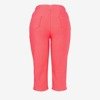 Różowe legginsy krótkie ze ściągaczem - Spodnie