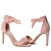 Różowe sandały na szpilce Tvelenea - Obuwie