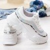 Sportowe białe buty z holograficzno - zwierzęcym wykończeniem Tere - Obuwie
