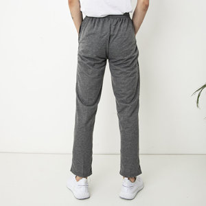 Szare męskie spodnie dresowe z kieszeniami - Odzież