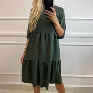 Zielona damska sukienka midi - Odzież