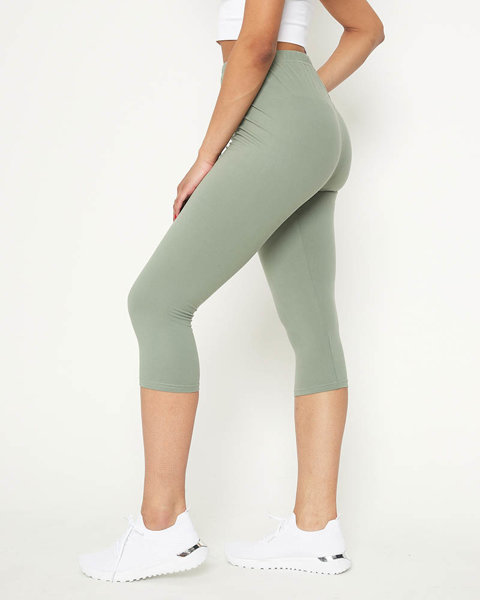 Zielone damskie legginsy krótkie - Odzież
