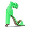 Zielone neonowe sandały na słupku Katiea - Obuwie