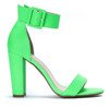 Zielone neonowe sandały na słupku Katiea - Obuwie