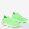 Zielone neonowe sportowe buty damskie typu slip - on Brighta - Obuwie