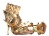 Złote sandały z cholewką Golda - Obuwie