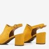 Żółte sandały damskie na wyższym słupku Vikash - Obuwie