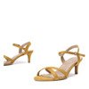 Żółte sandały na niskiej szpilce Severina - Obuwie