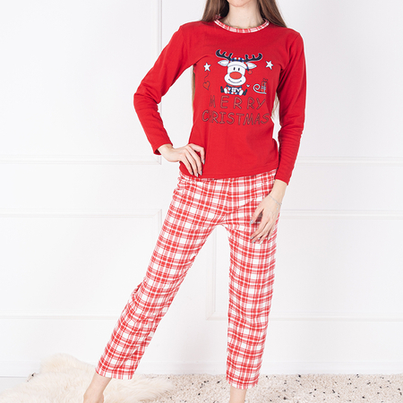Червона жіноча піжама з різдвяним принтом