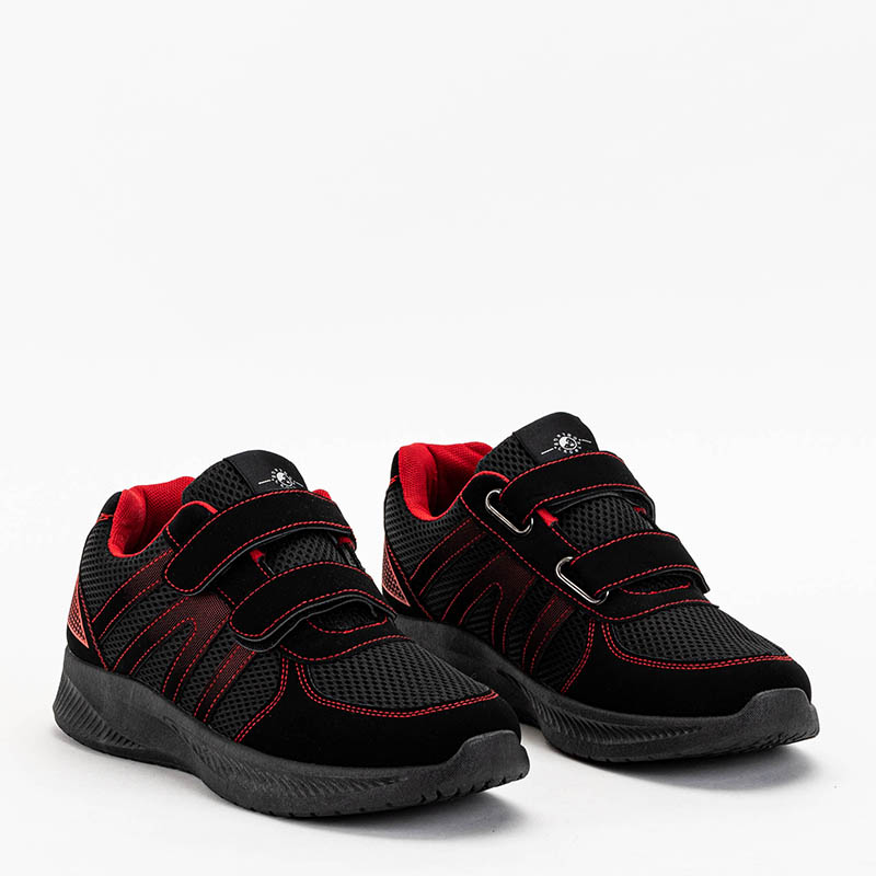 OUTLET Чорно-червоне чоловіче спортивне взуття на липучках Baikis - Взуття