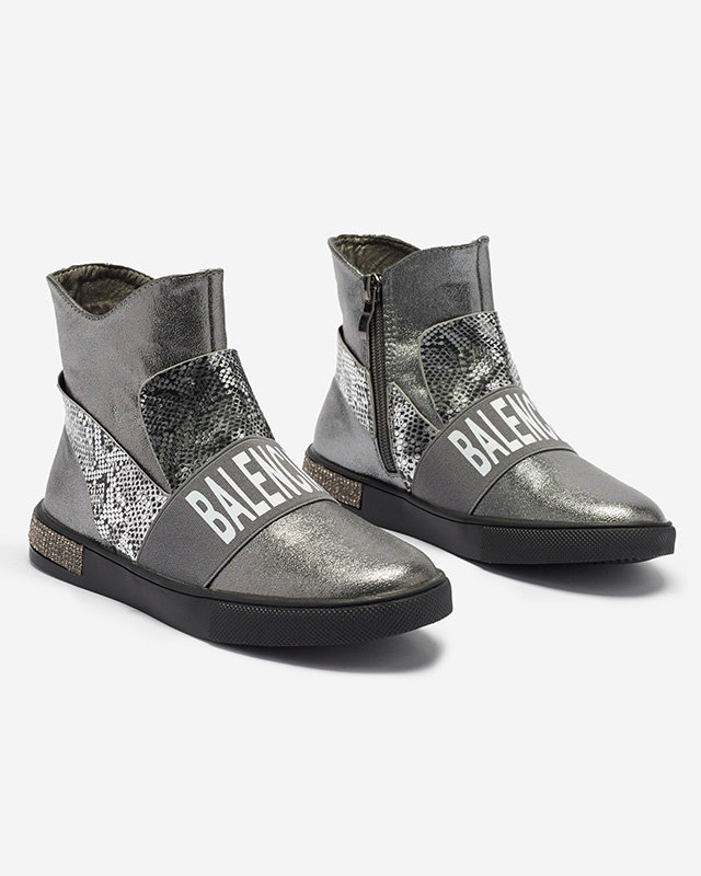 Срібні черевики для дівчинки Doubnic