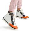 Білі спортивні черевики з помаранчевими вставками Krillas