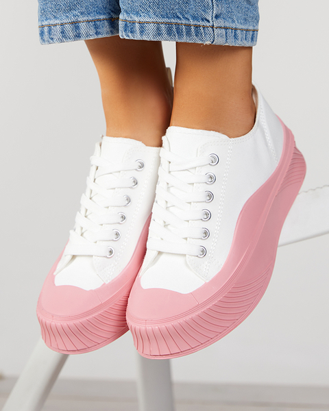 Біло-рожеві жіночі кросівки, тип кросівки Nerikas - Взуття