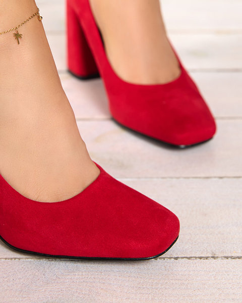 Червоні жіночі туфлі з квадратним носком Zerila - Взуття