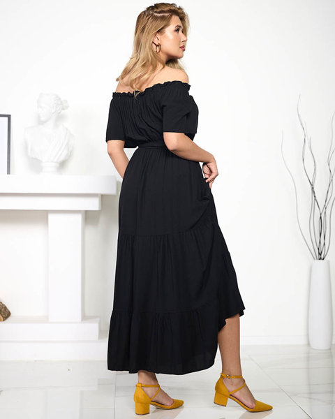 Чорна сукня максі з еластичною талією - Одяг