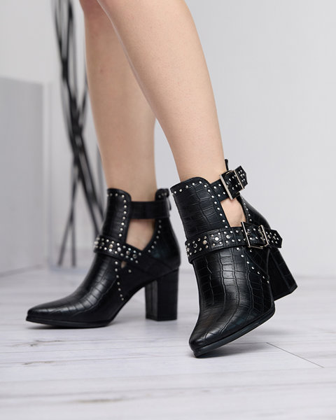 Чорні черевики на шпильці з вирізами та пряжками Masieo - Взуття