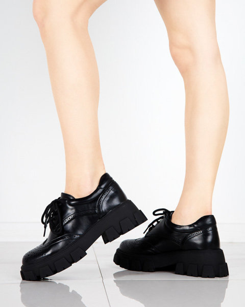 Чорні жіночі черевики на шнурівці Uneri