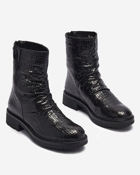 Чорні жіночі черевики з тисненням Ahhy- Footwear